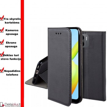 Telone atverčiamas dėklas - juodas (Xiaomi Redmi A1/A2)